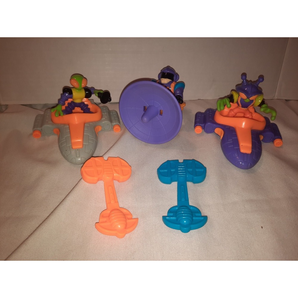 VHTF ALIEN OUTPOST Galactic Space Aliens Figures Ray Gun Jets 1997 Shelcore toys